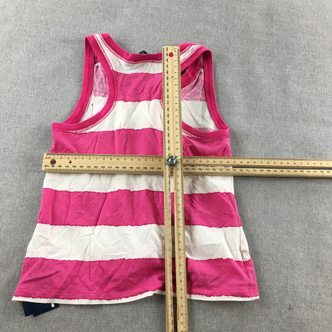 Ralph Lauren Kids Girls Tank Top Size 4 Pink Striped Pony Logo Sleeveless Shirt