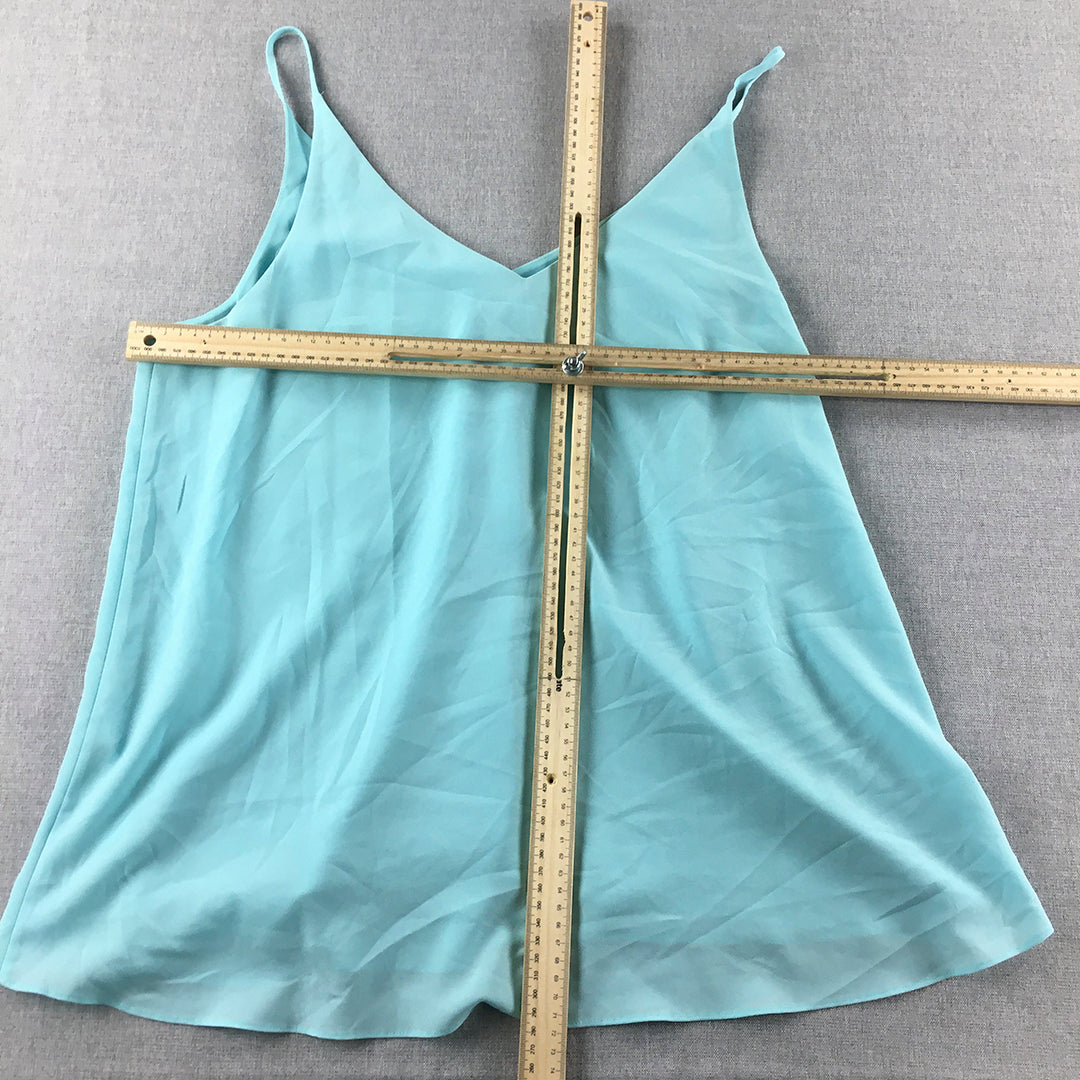 Forever New Womens Camisole Blouse Size 16 Blue Sleeveless Top