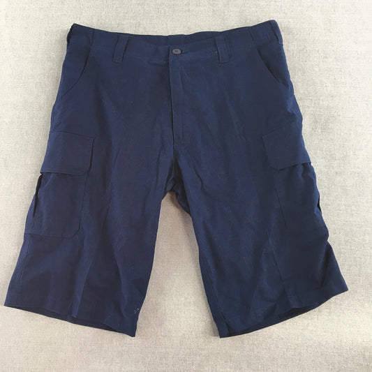 Vintage Classic Mens Cargo Shorts Size XL (W32) Slim Fit Blue Pockets