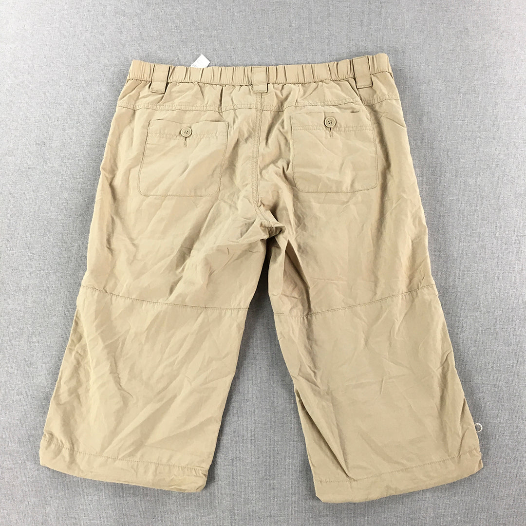 Bossini Mens Shorts Size L Brown Pockets Elastic Waist