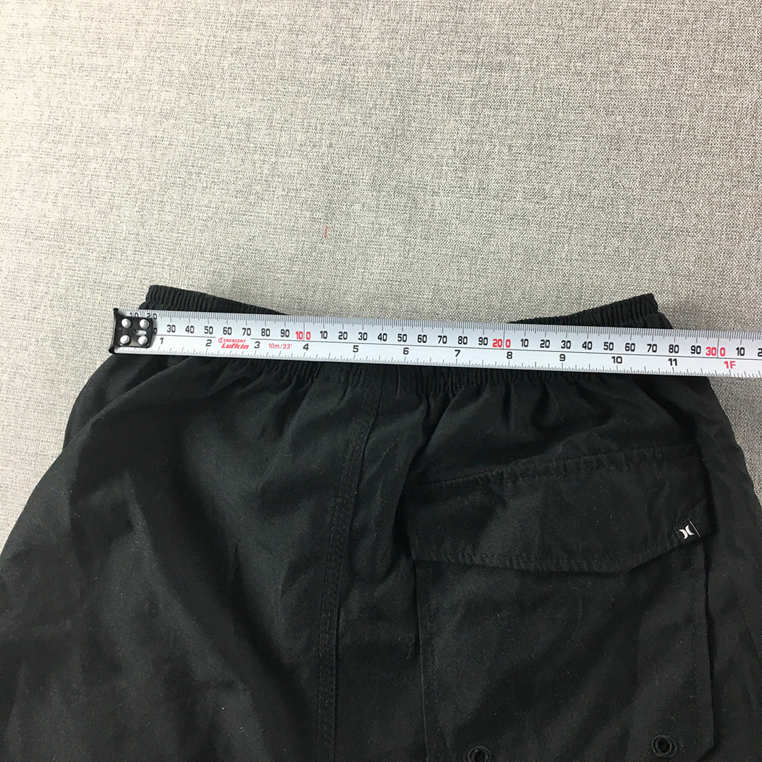 Hurley Kids Boys Shorts Size 10 Black Logo Pockets Drawstring