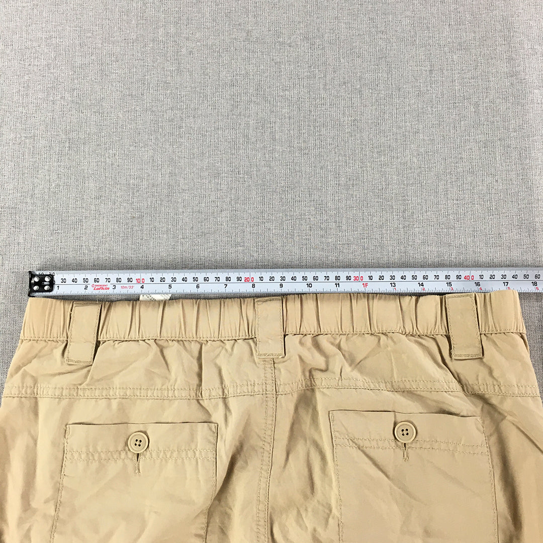 Bossini Mens Shorts Size L Brown Pockets Elastic Waist