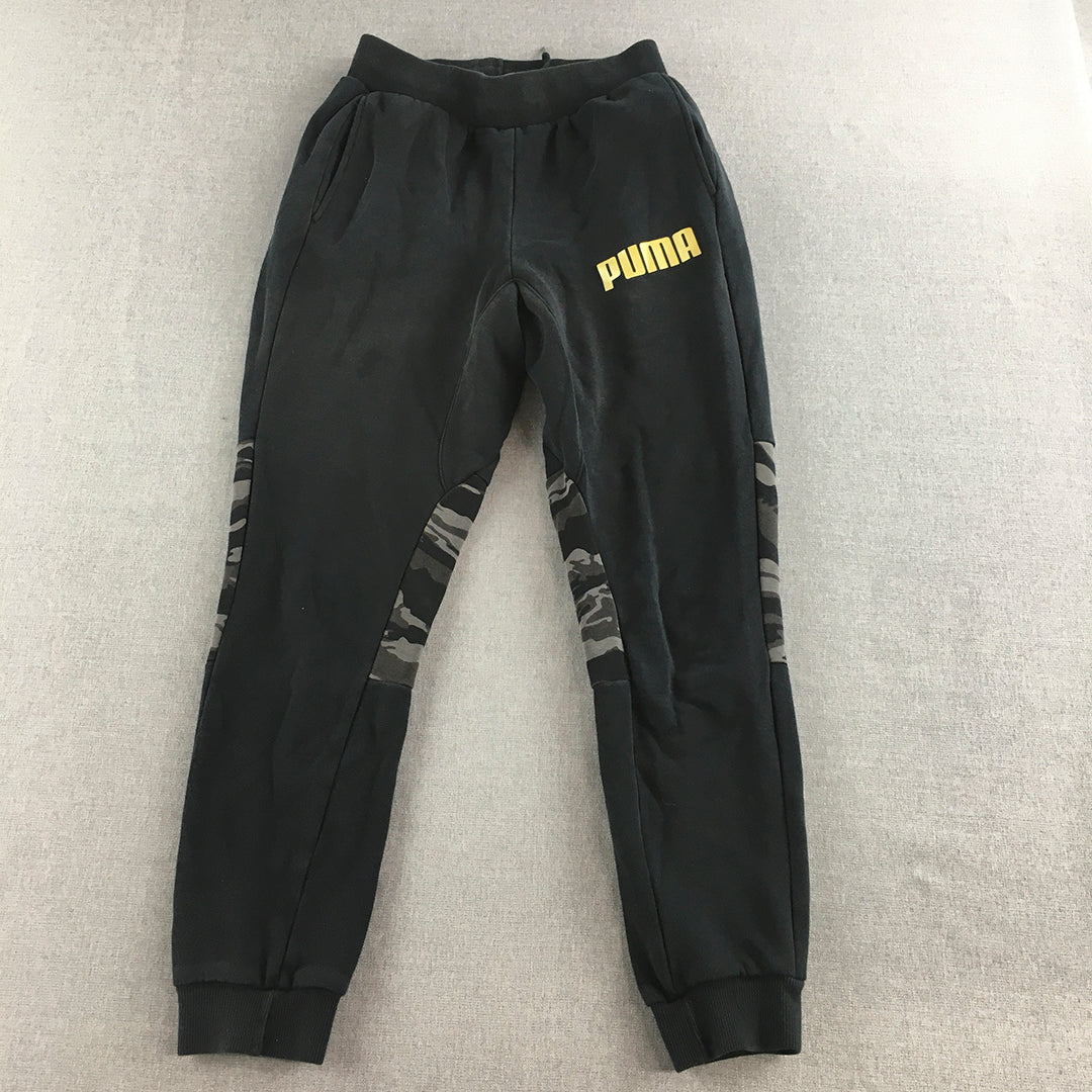 Puma Womens Tracksuit Pants Size S Black Logo Jogger Pockets