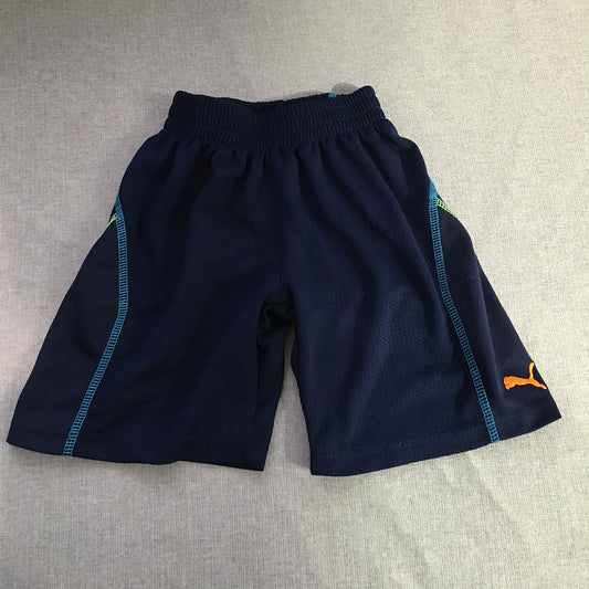 Puma Kids Boys Shorts Size 4 Toddler Blue Logo Elastic Waist