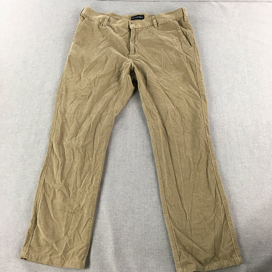 Allen Solly Mens Corduroy Pants Size 36 Brown Straight Leg Chino