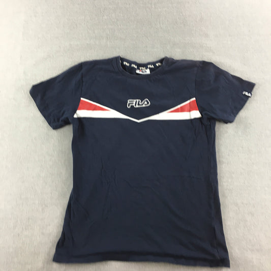 FILA Kids Girls T-Shirt Size 16 (Youth XL) Blue Logo Short Sleeve Top