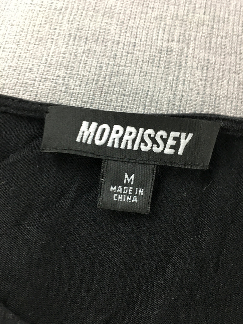 Morrissey Womens Dress Size M Black A-Line Midi Stretch Fabric Sleeveless