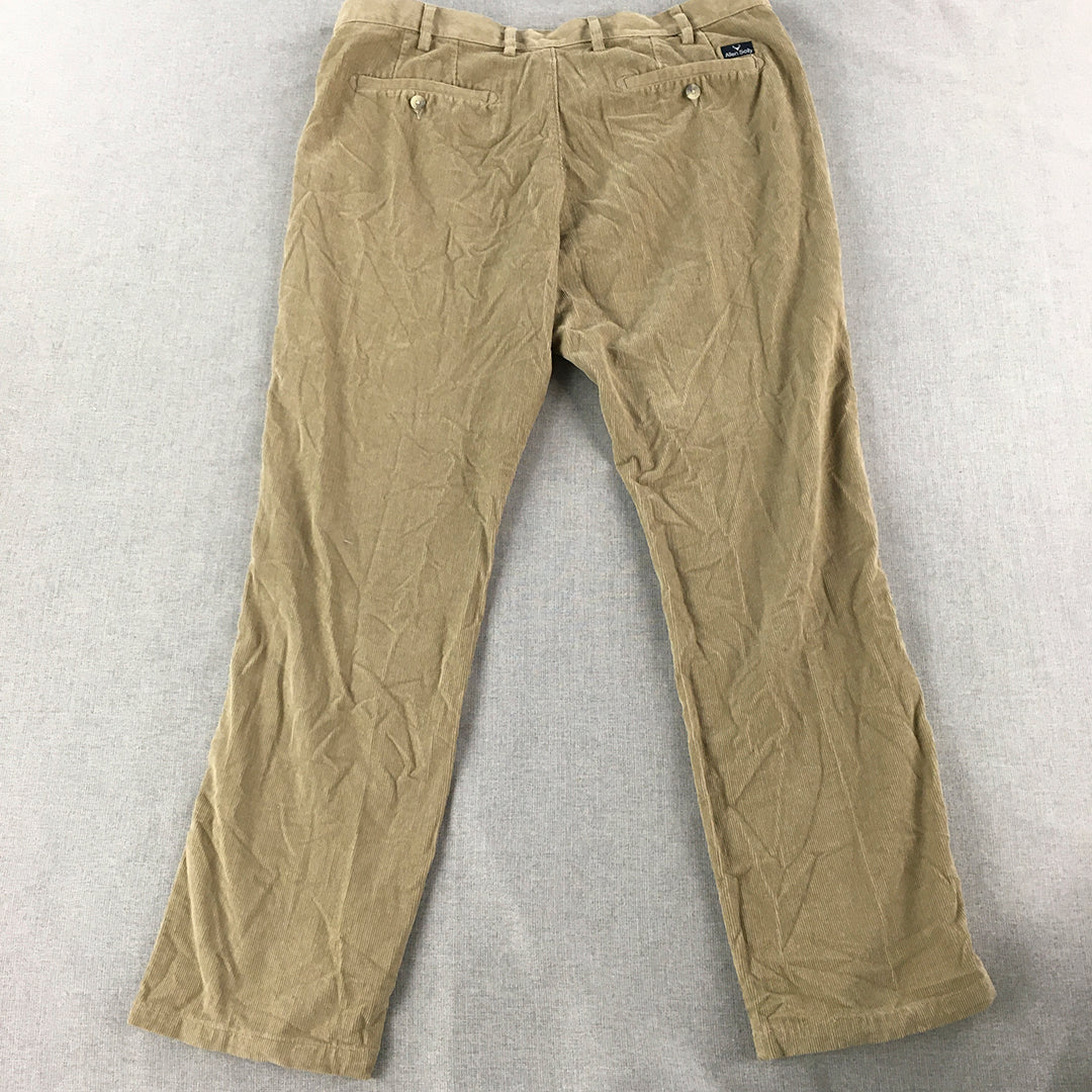 Allen Solly Mens Corduroy Pants Size 36 Brown Straight Leg Chino