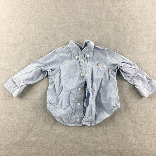 Ralph Lauren Boys Shirt Size 12 Months (1) Baby Toddler Button-Up Logo Blue