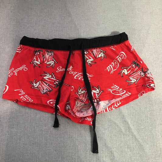 Coca-Cola Womens Shorts Size XS Red Coke Drawstring