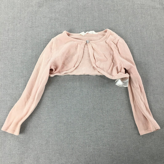 H&M Kids Girls Cardigan Size 3 - 4 Years Pink Cropped Knit