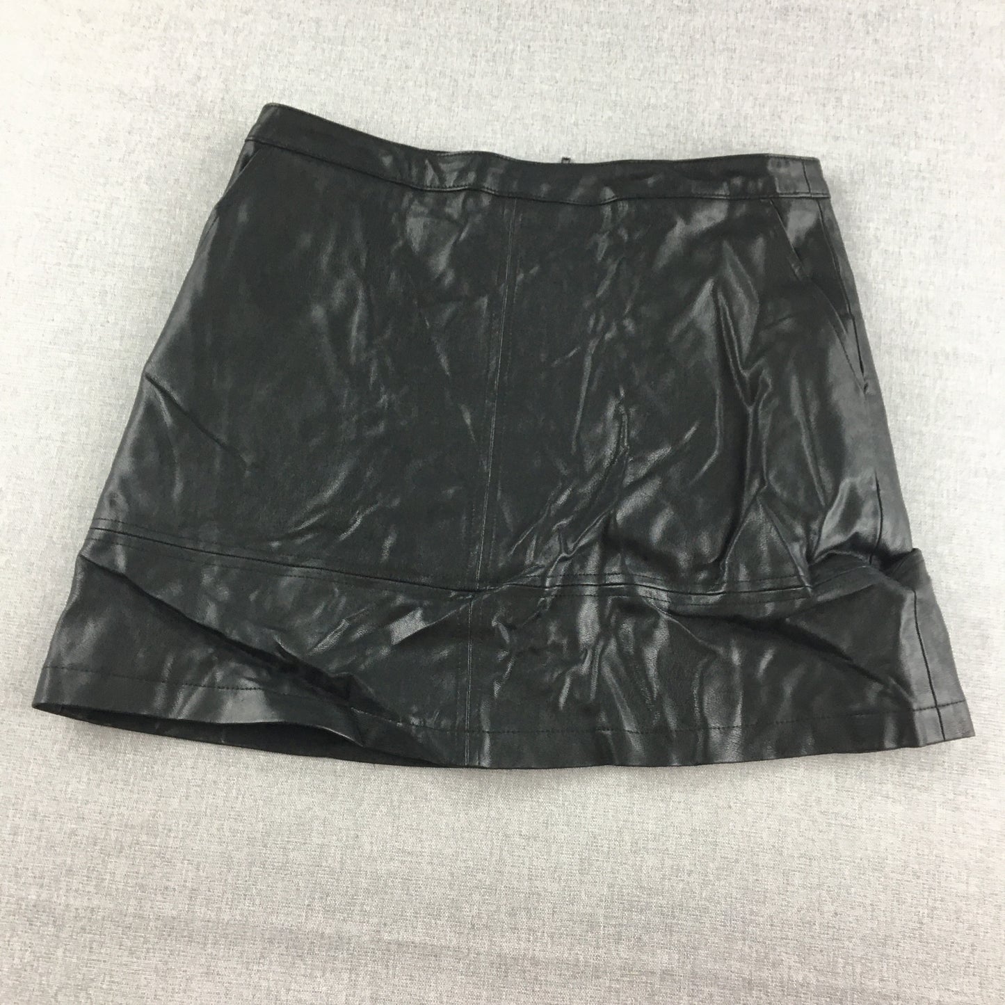 Ebby And I Womens Faux Leather Mini Skirt Size 10 Black