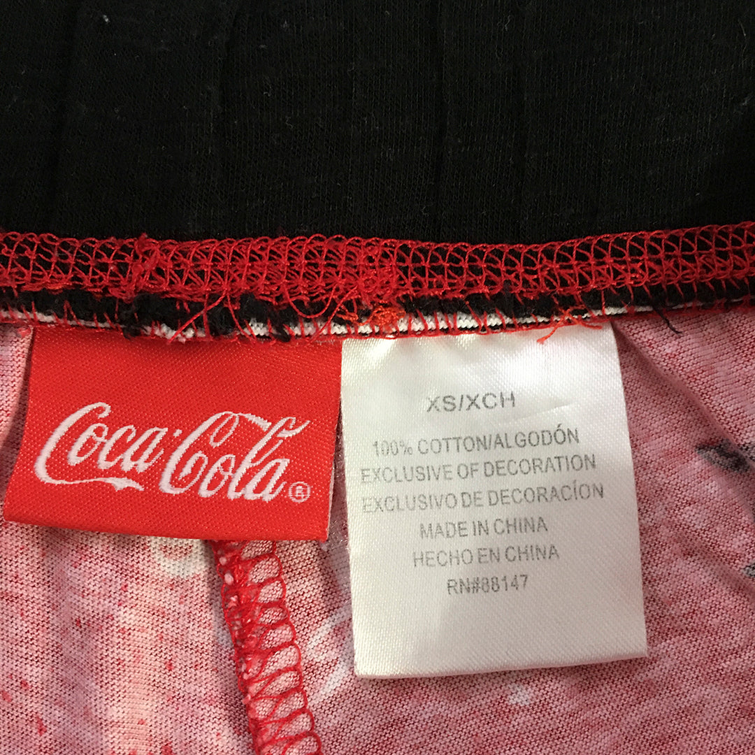 Coca-Cola Womens Shorts Size XS Red Coke Drawstring