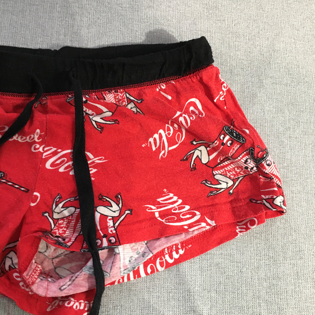 Coca-Cola Womens Shorts Size XS Red Coke Drawstring