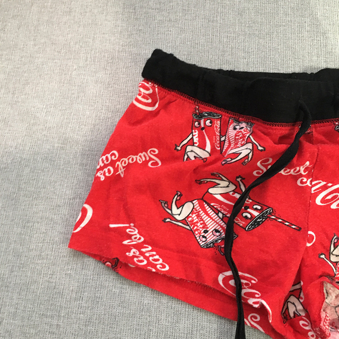 Coca-Cola Womens Shorts Size XS Red Coke Drawstring