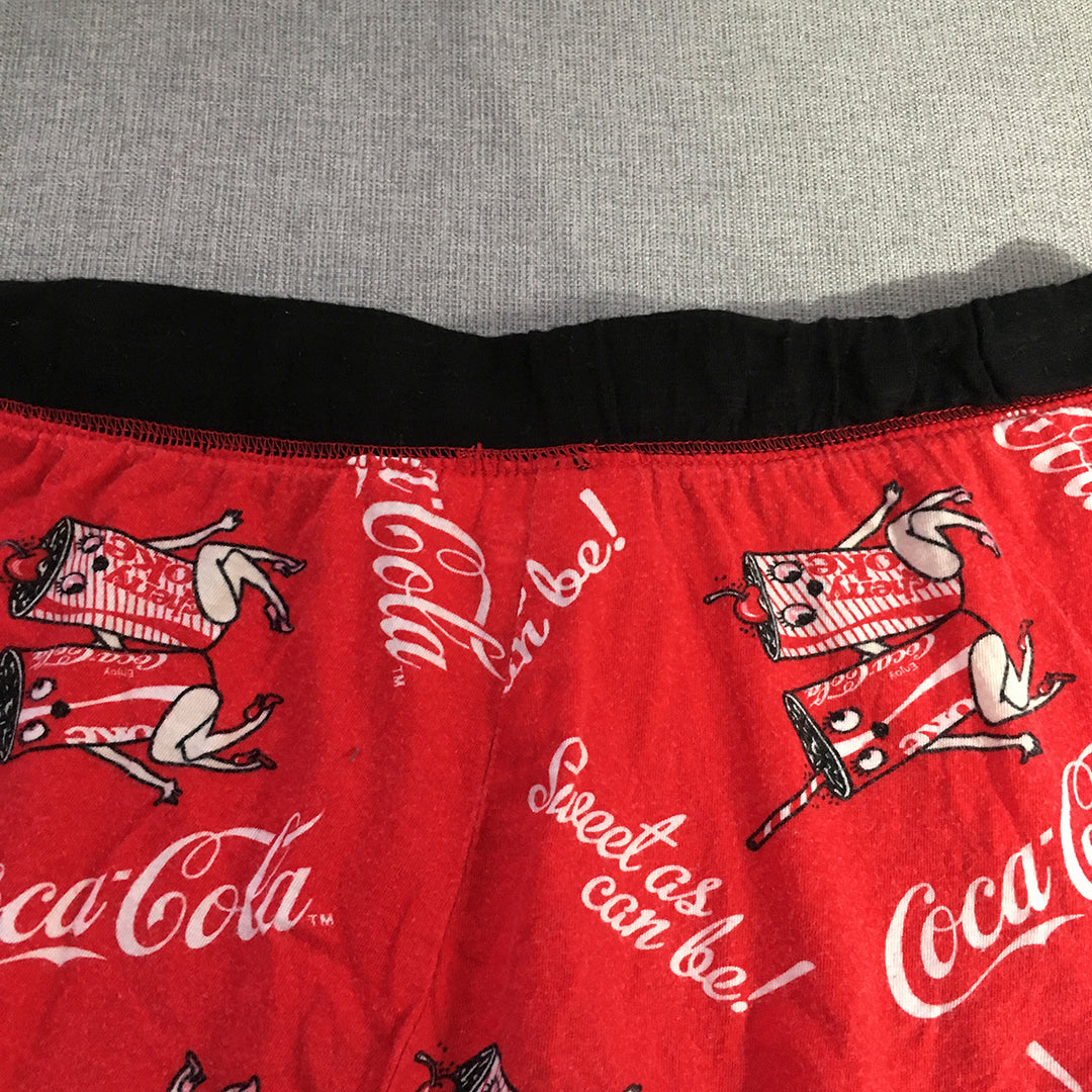 Coca-Cola Womens Shorts Size XS Red Coke Drawstring