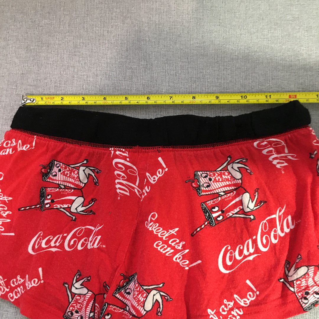 Coca-Cola Womens Shorts Size XS Red Coke Drawstring