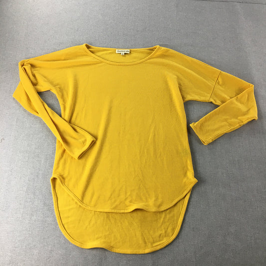 Everybody Talks Womens Knit Sweater Size S Yellow Pullover Jumper