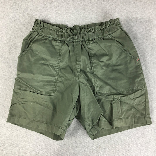 Uniqlo Kids Boys Shorts Size M Khaki Green Drawstring Elastic Waist Pockets