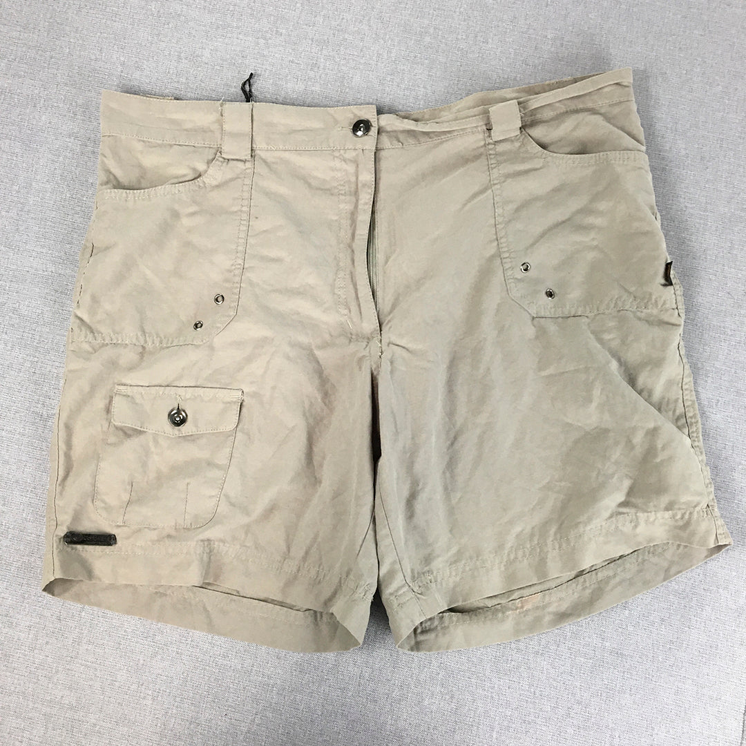 Gondwana Womens  Cargo Shorts Size 16 Brown Pockets Outdoor Hiking