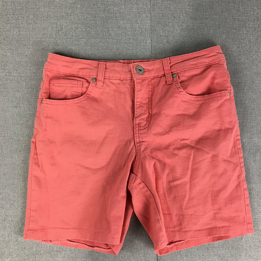 Style & Co Womens Capri Shorts Size 4 Coral Pink Pockets Stretch