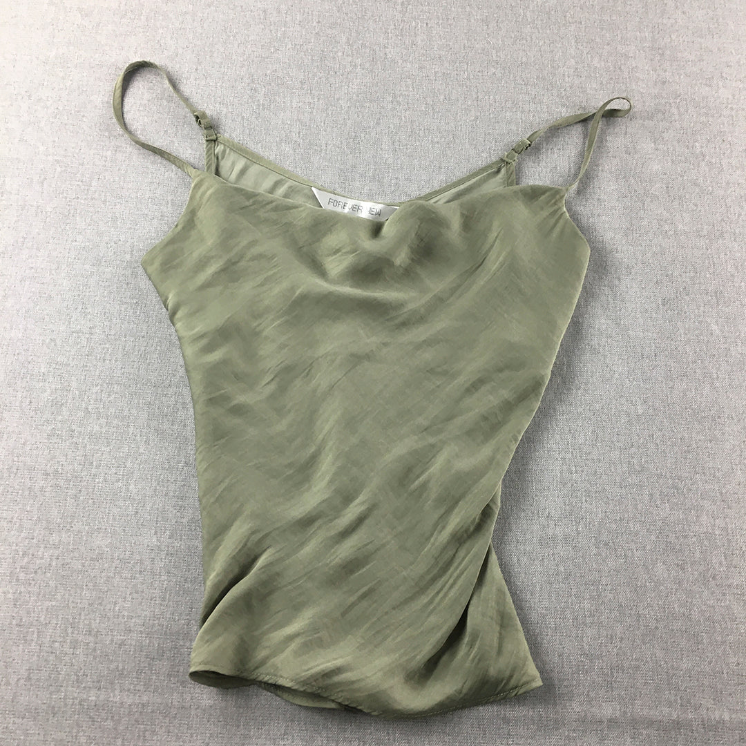Forever New Womens Camisole Blouse Size 4 Green Sleeveless Top