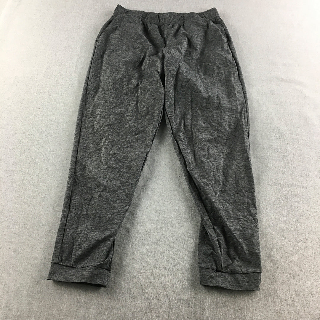 Uniqlo Womens Jogger Pants Size M Grey Athletic Stretch Fabric 3/4 Length