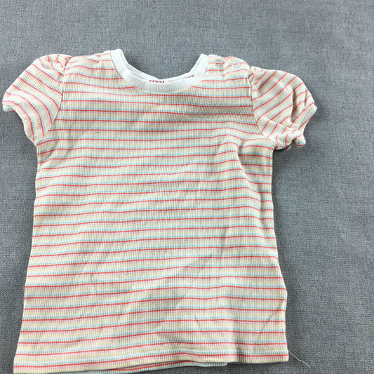 Seed Heritage Girls T-Shirt Size 12 - 18 Months (2) Baby Toddler White Striped