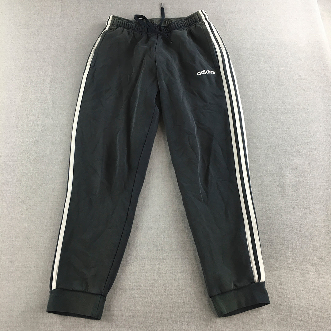 Adidas Womens Tracksuit Pants Size M Black Logo Drawstring Jogger