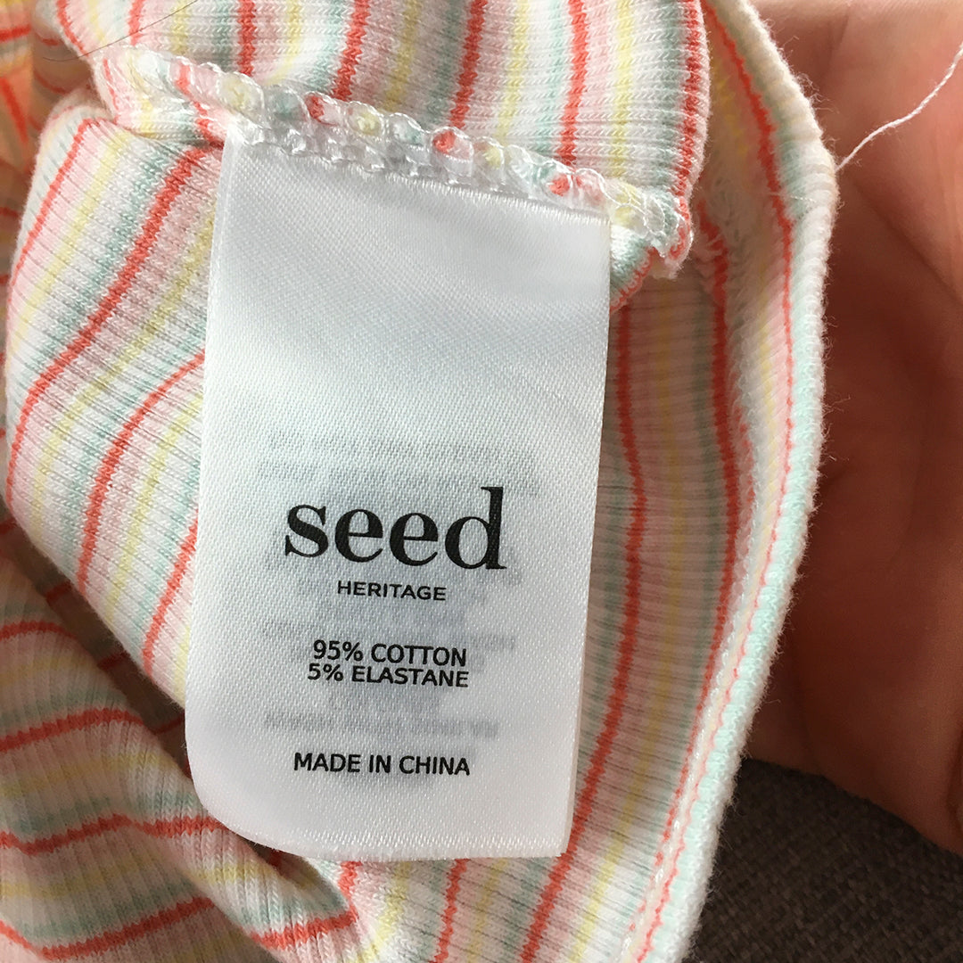 Seed Heritage Girls T-Shirt Size 12 - 18 Months (2) Baby Toddler White Striped