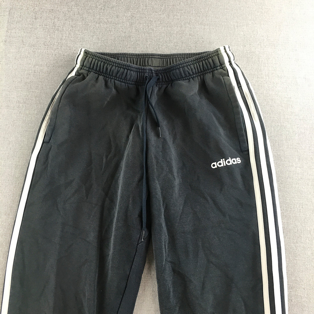 Adidas Womens Tracksuit Pants Size M Black Logo Drawstring Jogger