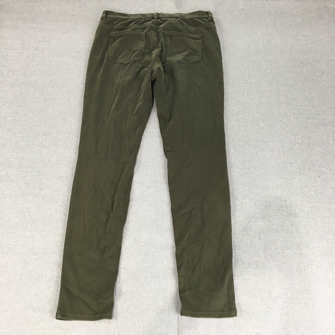 Uniqlo Womens Jeans Size L (W30 x L29) Khaki Green Stretch Skinny