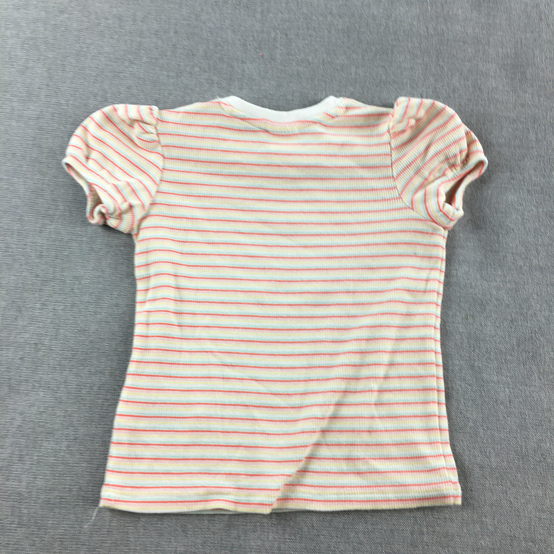 Seed Heritage Girls T-Shirt Size 12 - 18 Months (2) Baby Toddler White Striped