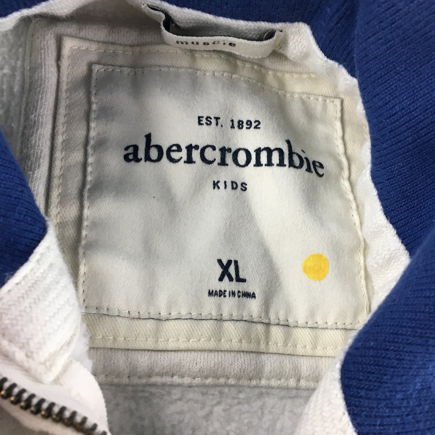 Abercrombie & Fitch Kids Boys Jacket Youth Size XL Blue White Logo Zip-Up