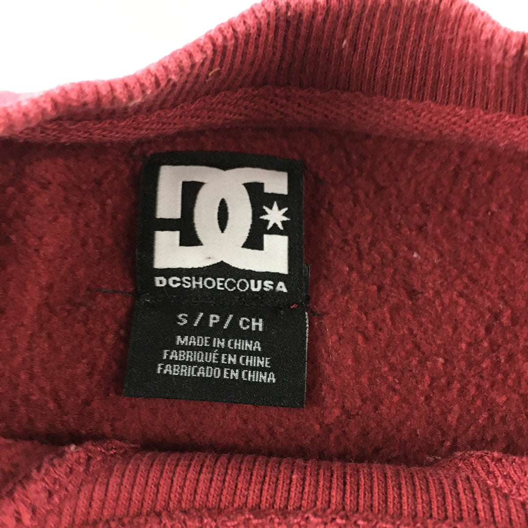 DC Shoe Co Mens Sweater Size S Red Embroidered Logo Jumper