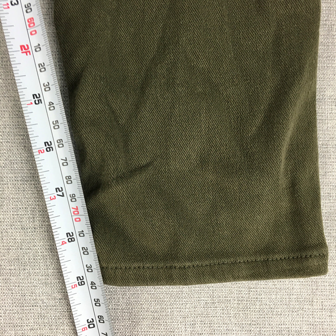 Uniqlo Womens Jeans Size L (W30 x L29) Khaki Green Stretch Skinny