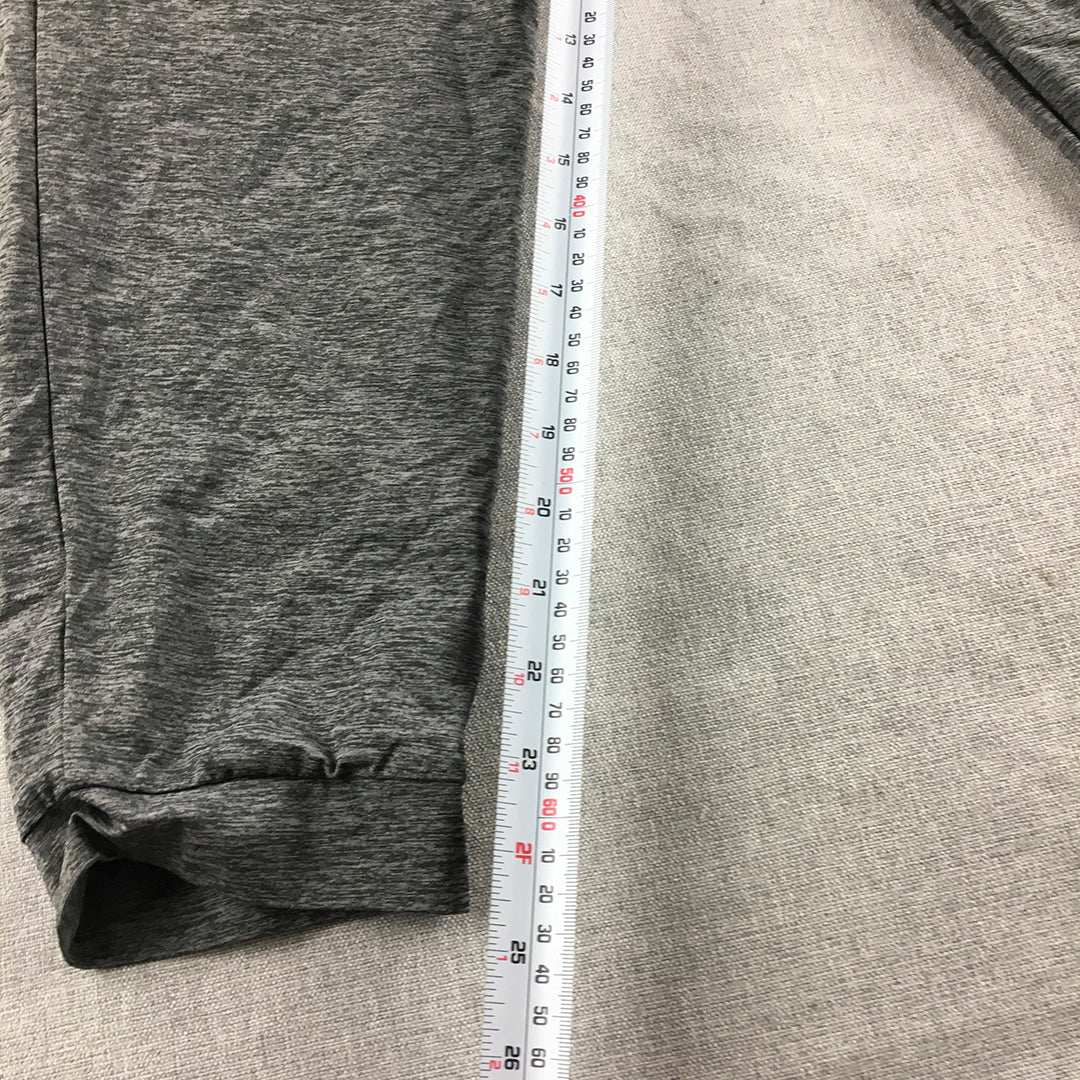 Uniqlo Womens Jogger Pants Size M Grey Athletic Stretch Fabric 3/4 Length