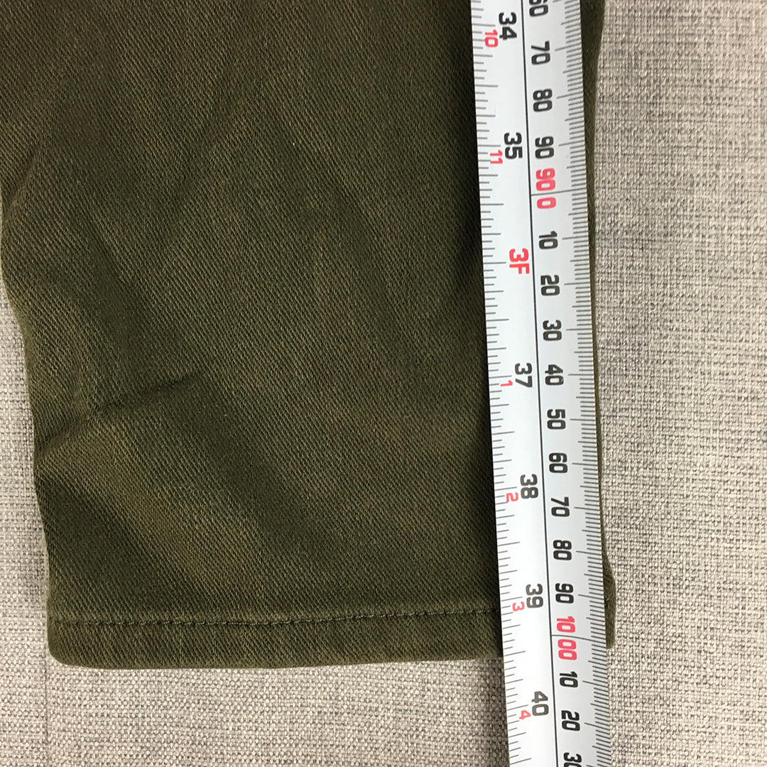 Uniqlo Womens Jeans Size L (W30 x L29) Khaki Green Stretch Skinny