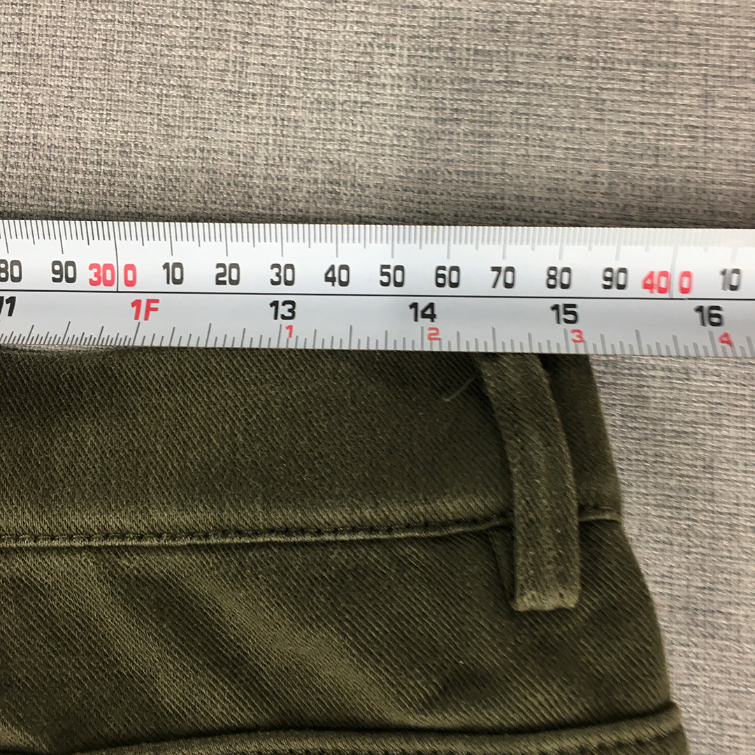 Uniqlo Womens Jeans Size L (W30 x L29) Khaki Green Stretch Skinny