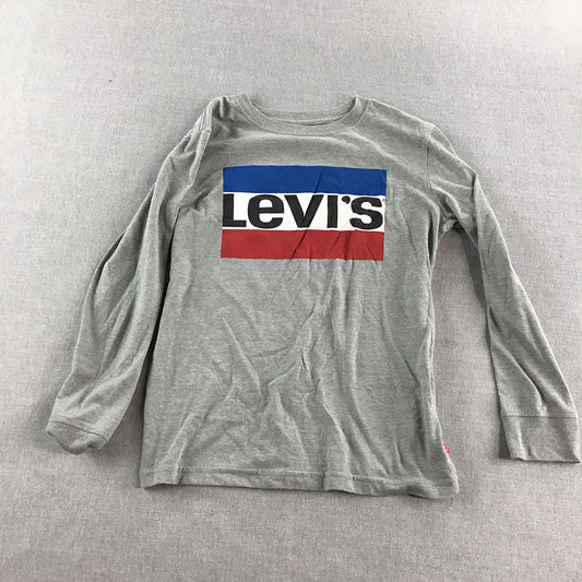 Levi's Kids Boys Shirt Youth Size M 10 - 12 Years Grey Logo Long Sleeve Pullover