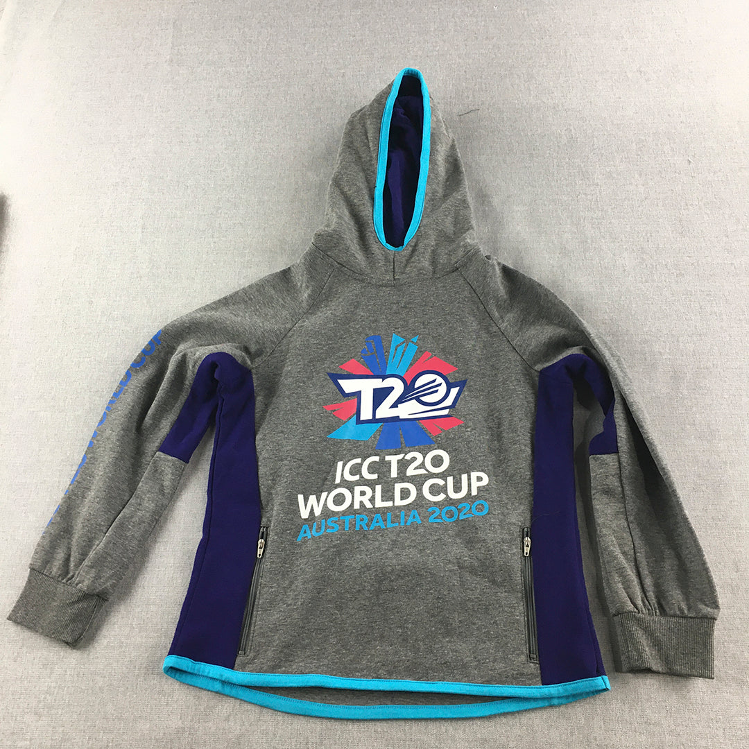 ICC T20 Cricket World Cup Australia 2020 Sweater Kids Size 12 Grey Hoodie Jumper