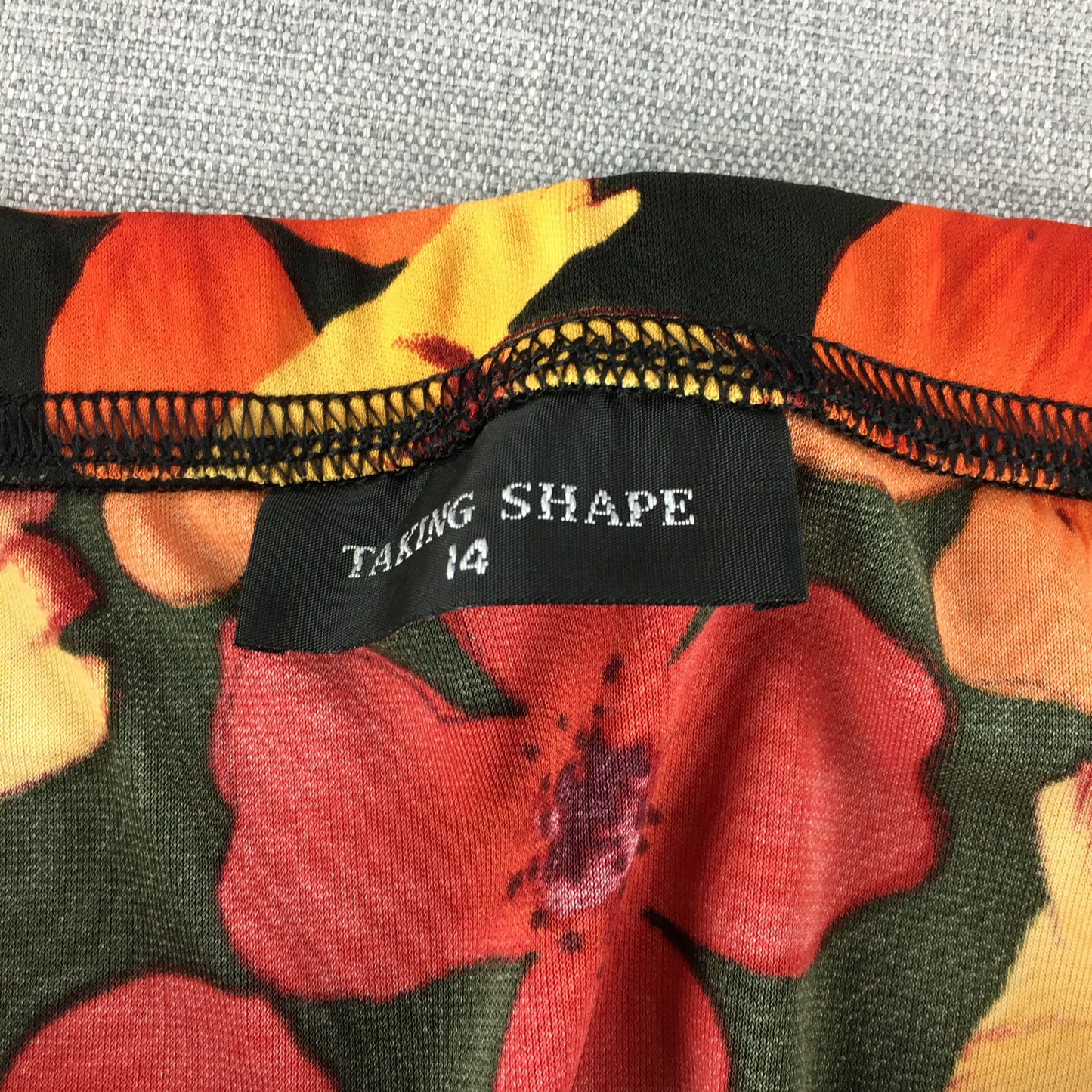 Taking Shape Womens Maxi Skirt Size 14 Black Orange Red Floral