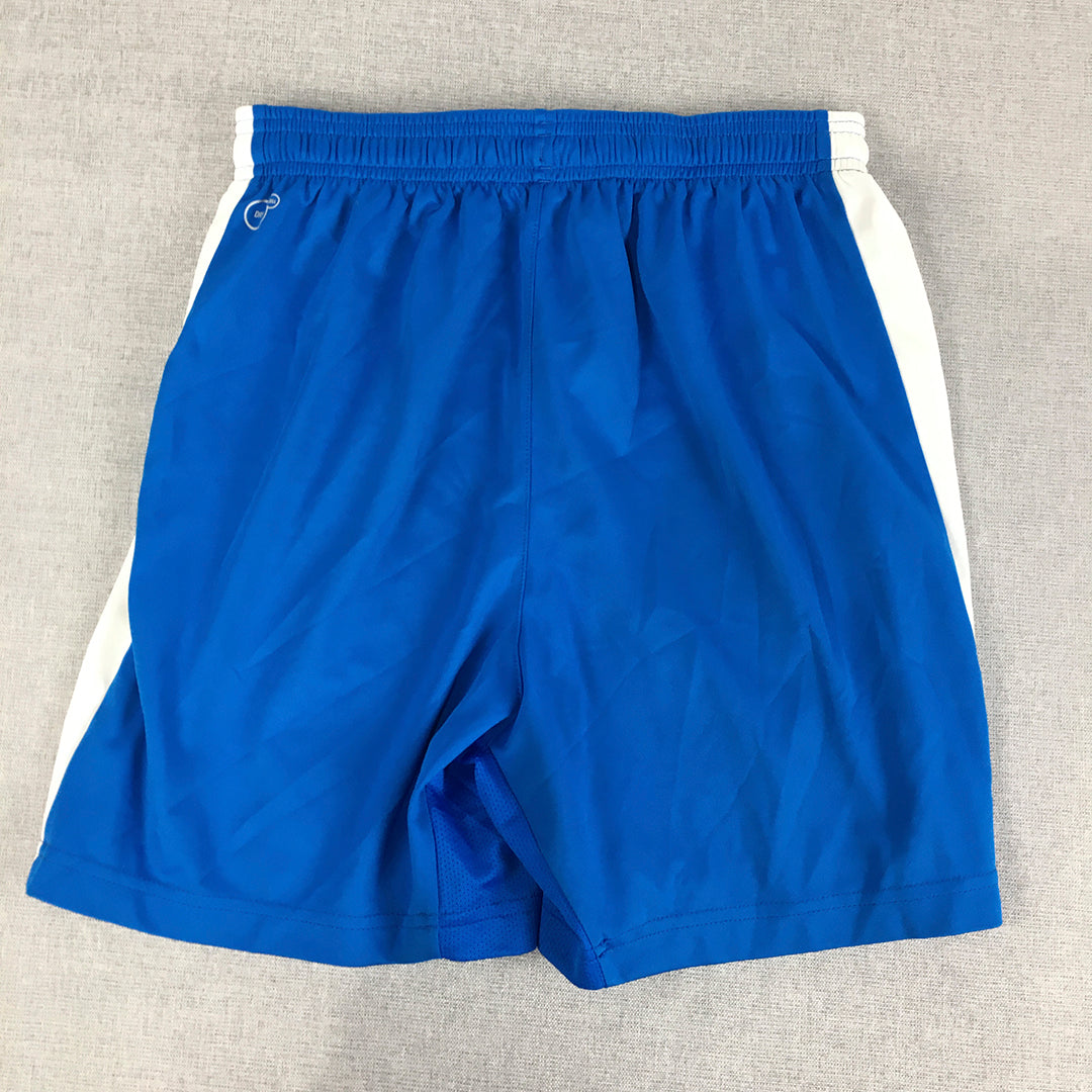 Puma Kids Boys Football Shorts Size 14 - 16 Years Blue Logo Athletic Running