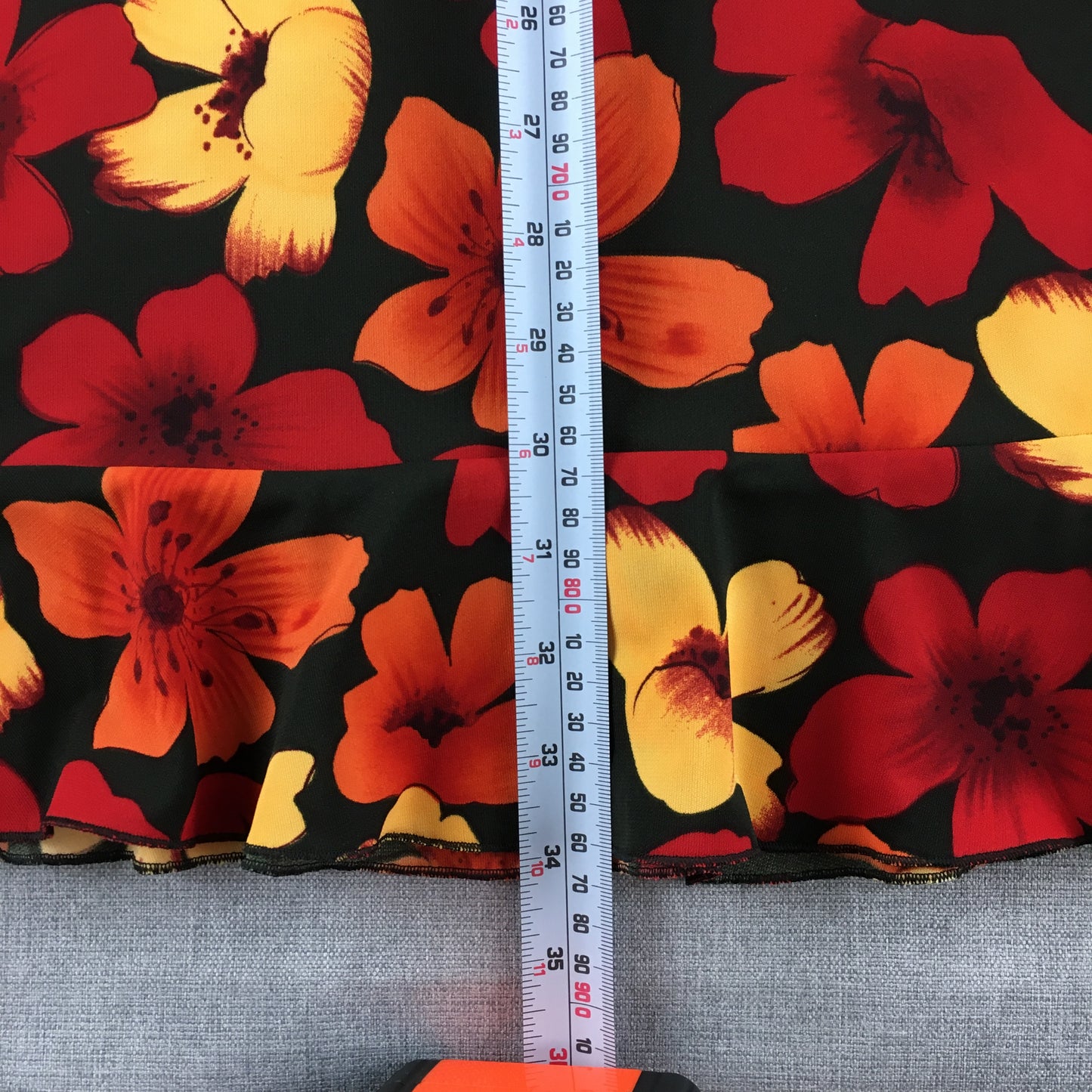 Taking Shape Womens Maxi Skirt Size 14 Black Orange Red Floral