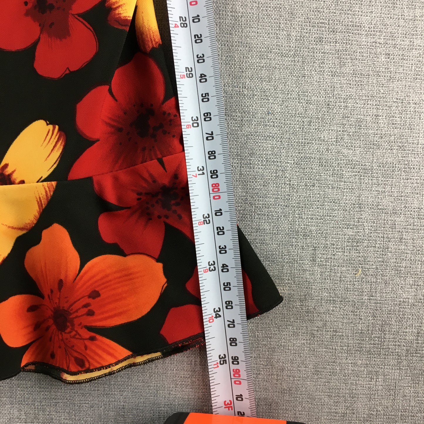 Taking Shape Womens Maxi Skirt Size 14 Black Orange Red Floral