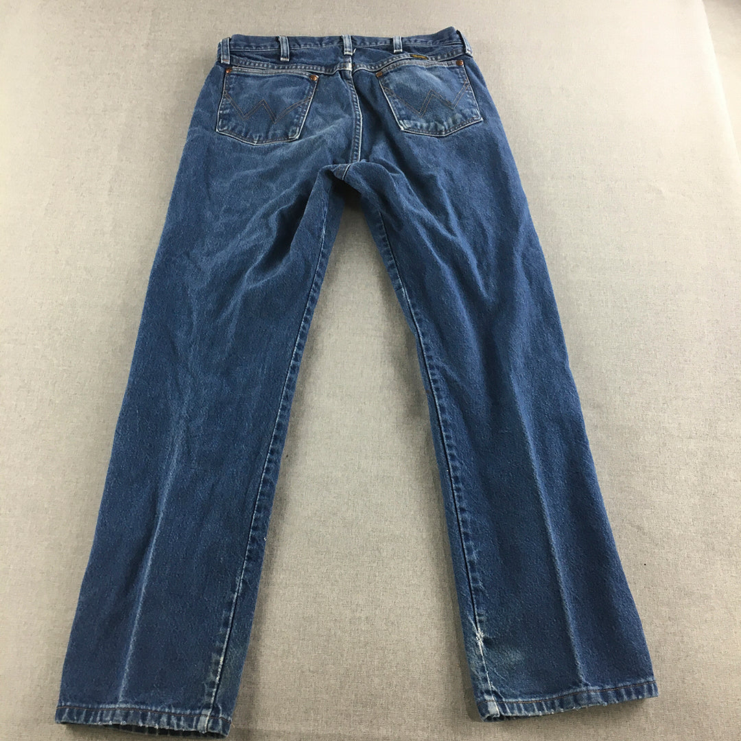 Vintage Wrangler Mens Jeans Size 32 Blue Straight Leg Denim Pockets