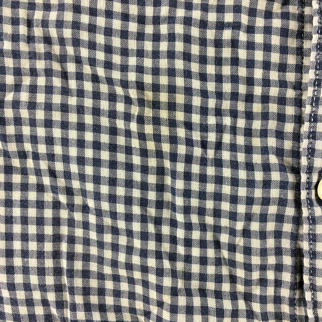 Gap Mens Shirt Size L Blue White Checkered Long Sleeve Button-Up