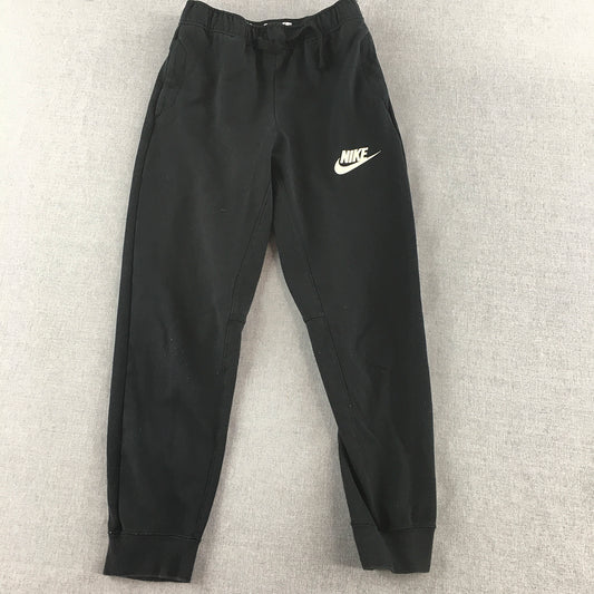 Nike Kids Boys Tracksuit Pants Size M Black Logo Pockets Jogger