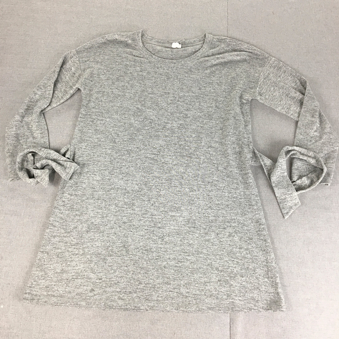 Cable & Gauge Womens Jumper Dress Size L Grey Knit Mini A-Line