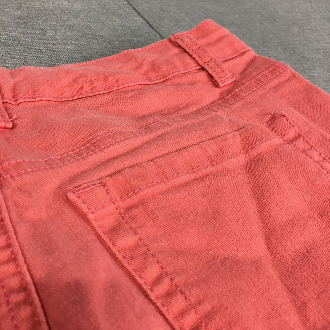 Style & Co Womens Capri Shorts Size 4 Coral Pink Pockets Stretch